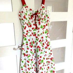 Pinup style cherry print dress, BNWT, stretch cotton
